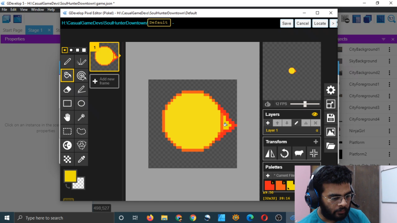 Gdevelop Casual Game Development Stream Part 2 [Add Controls To Character And Animate It]