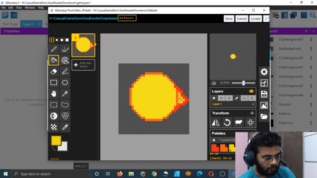 Gdevelop Casual Game Development Stream Part 2 [Add Controls To Character And Animate&nbsp;It]
