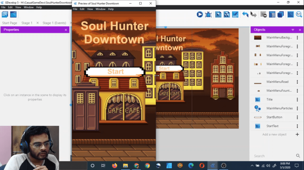 Gdevelop Casual Game Development Stream Part 7 [Create A Main Menu And Particle&nbsp;Effects]
