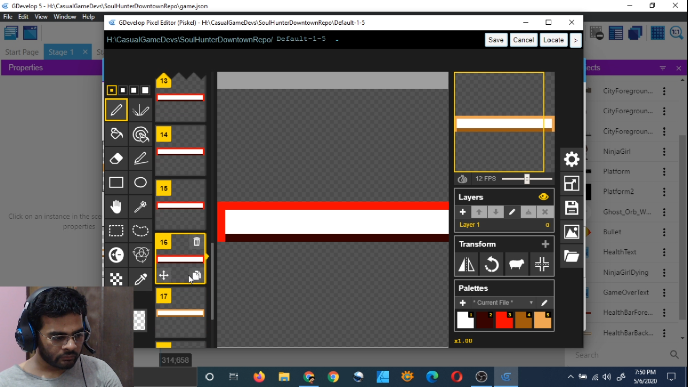 Gdevelop Casual Game Development Stream Part 8 [Make Animated Health Bar And Plans For Leaderboard]