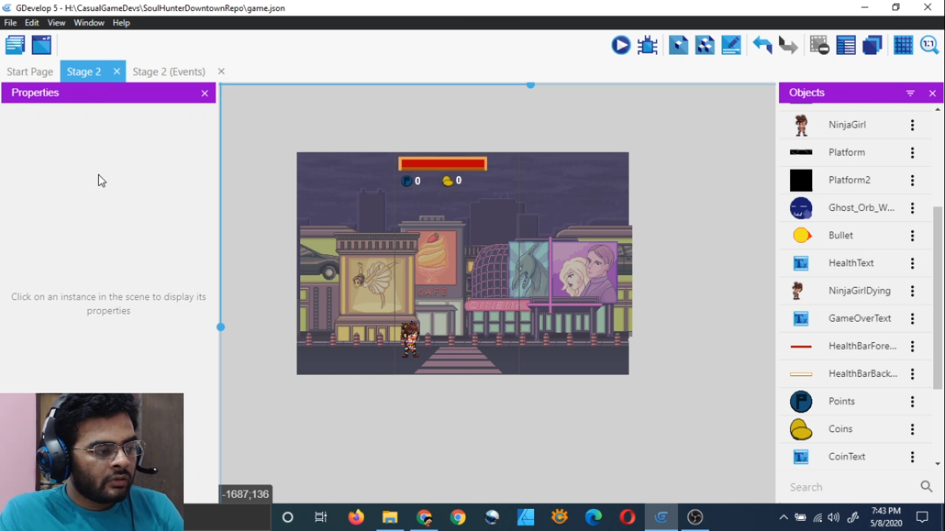 Gdevelop Casual Game Development Stream Part 10 [Add A New Area And Create Area Selector Menu]