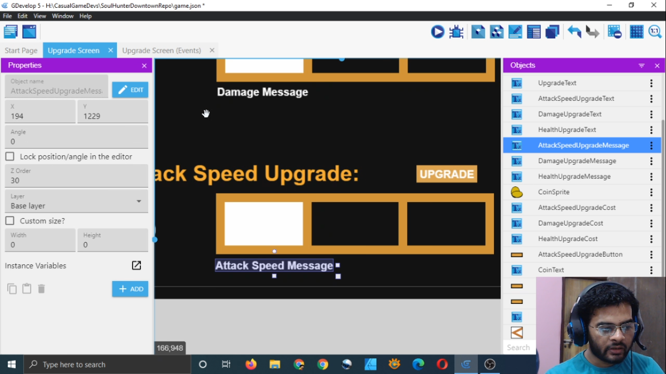 Gdevelop Casual Game Development Stream Part 15 [Add A Global Back Button And Program Upgrade Scene]