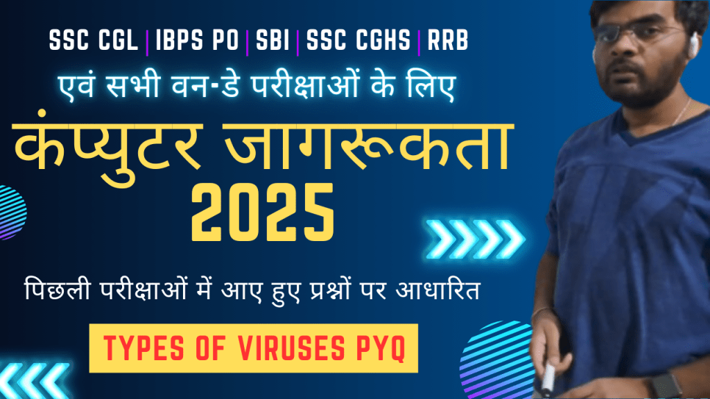 Computer Awareness – Computer Security PYQ on Types of Viruses |&nbsp;Hindi