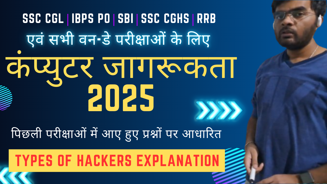 Computer Awareness – Computer Security Explanation on Types of Hackers | Hindi