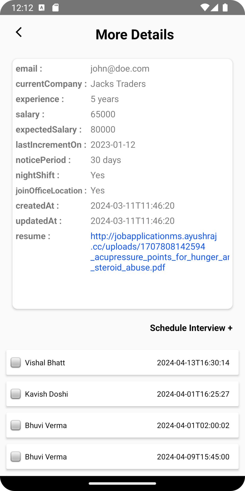Job Application And Interview&nbsp;App
