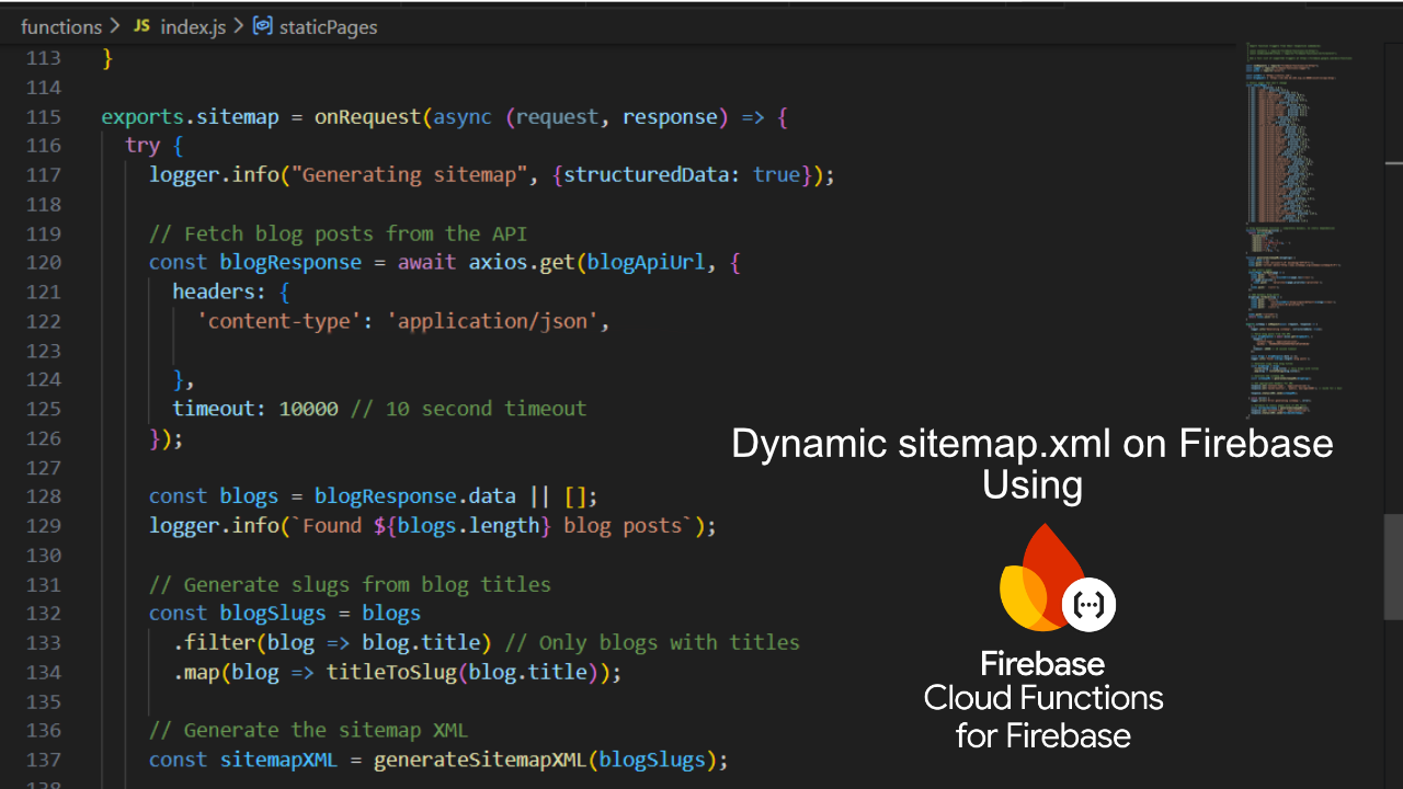 Building a Dynamic sitemap.xml for a Static Website on Firebase (REST API–Driven)